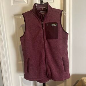 L.L.Bean Women’s Fleece Vest Burgundy Medium Full Zip Pocket Outdoor Casual